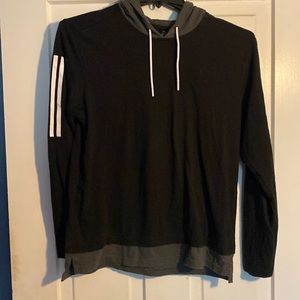Adidas tee shirt hoodie, small, black